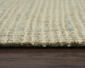 Alora Decor Zion Hand-Tufted 100% Wool Rectangle Rug With Space-Dyed Mosaic In Beige, Ivory & Blue Tones 7'6" x 9'6" ZIOZIO10300047696