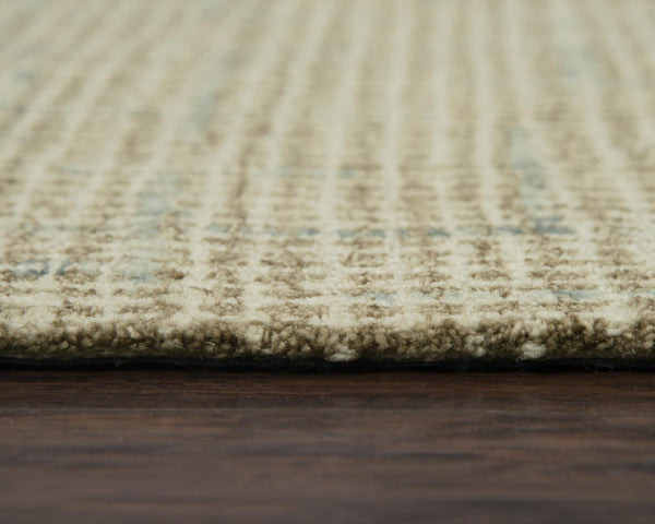 Alora Decor Zion Hand-Tufted 100% Wool Rectangle Rug With Space-Dyed Mosaic In Beige, Ivory & Blue Tones 7'6" x 9'6" ZIOZIO10300047696
