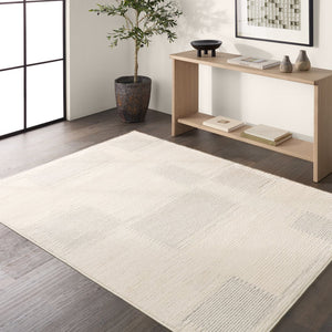 Jaipur Living Ziyad Ares Ziy01 Powerloomed Machinemade 55% Polyester 45% Polypropylene Scandinavian Stripes Indoor Rug Ivory, Gray 55% Polyester 45% Polypropylene Rug160752