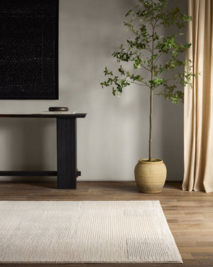 Jaipur Living Ziyad Ares Ziy01 Powerloomed Machinemade 55% Polyester 45% Polypropylene Scandinavian Stripes Indoor Rug Ivory, Gray 55% Polyester 45% Polypropylene Rug160752