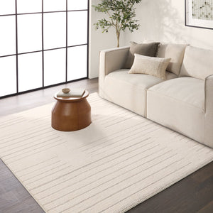 Jaipur Living Ziyad Lumall Ziy04 Powerloomed Machinemade 55% Polyester 45% Polypropylene Lines Stripes Indoor Rug Ivory, Light Gray 55% Polyester 45% Polypropylene Rug160769