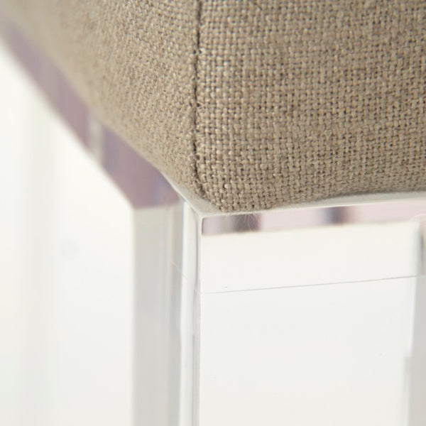 Zentique Emma Linen Acrylic Bench — 40" Padded Two-Seater for Entryway, Bedroom or Living Room, Neutral Chic (96 chars) ZMA002 A003