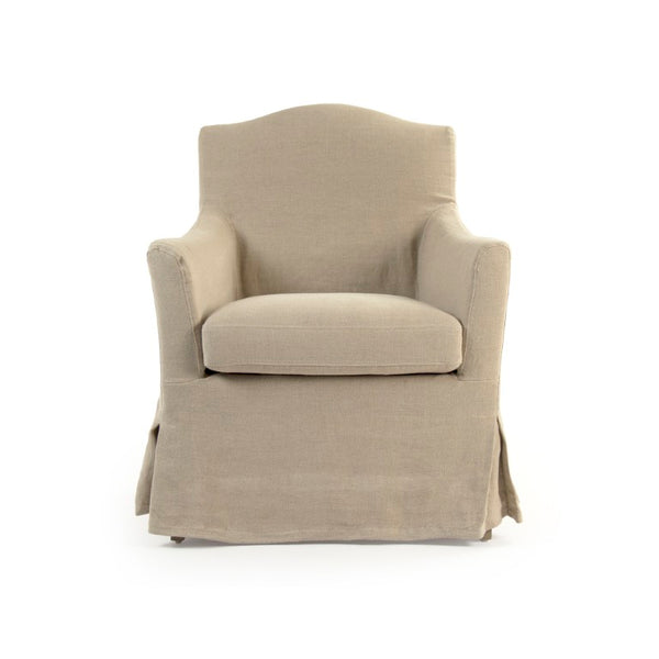 Zentique Fabre Solid Oak & Linen Chair — Scandinavian Minimalist Dining & Office Seat, Ergonomic Comfort, Durable Craftsmanship ZMA018