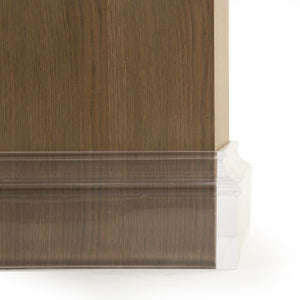 Zentique Olivier Oak-Acrylic Stand — Compact 18.75x32x18.5" Modern Side Table, Plant Pedestal, Minimalist Decor ZMA023