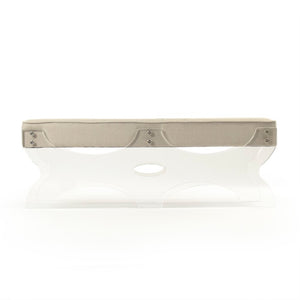 Zentique Melodie Acrylic Bench with Linen Upholstery — Modern Minimalist Entryway Seat, Durable & Plush ZMA026