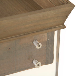 Zentique Charmain Acrylic Console Table with Oak Accents — Sleek Modern Entryway Console, 39.75"W x31"H ZMA031