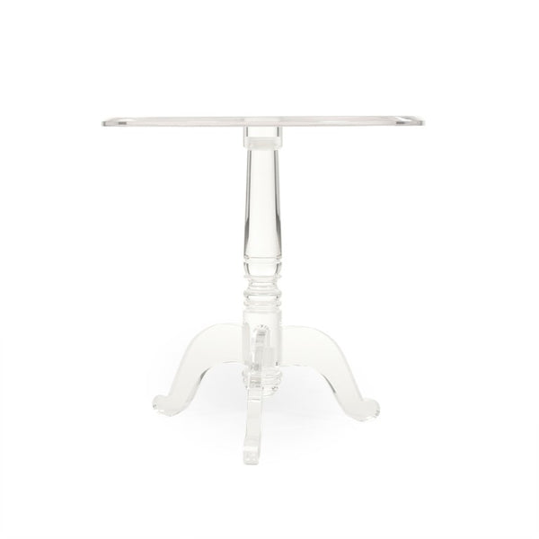 Zentique Celine Clear Acrylic Side Table Cube — Sleek Minimalist Nightstand, Lightweight Durable Display Pedestal ZMA032
