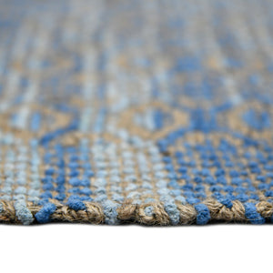 Zola Handwoven Jute Rayon Geometric Area Rug Farmhouse Flat Weave Living Room
