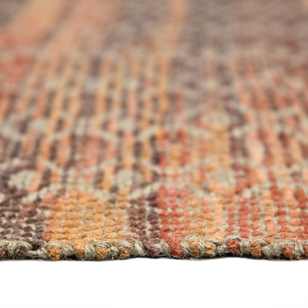 Zola Handwoven Jute Rayon Flatweave Area Rug with Geometric Pattern for Farmhouse Living Rooms