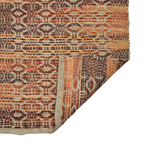 Zola Handwoven Jute Rayon Flatweave Area Rug with Geometric Pattern for Farmhouse Living Rooms