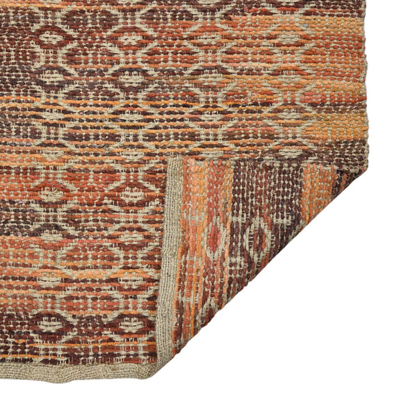 Zola Handwoven Jute Rayon Flatweave Area Rug with Geometric Pattern for Farmhouse Living Rooms