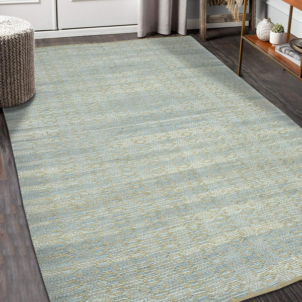 Zola Handwoven Jute Rayon Flatweave Area Rug Parquet Geometric for Coastal Rooms