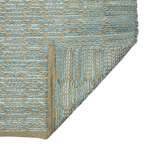 Zola Handwoven Jute Rayon Flatweave Area Rug Parquet Geometric for Coastal Rooms