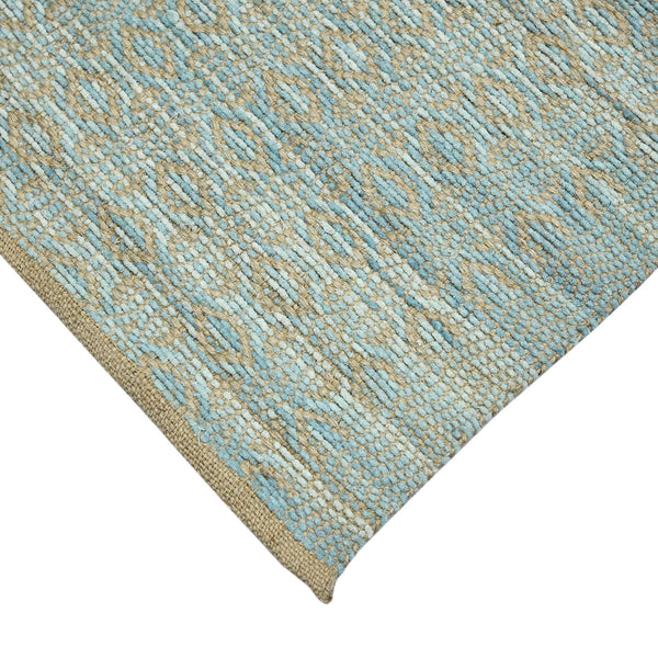 Zola Handwoven Jute Rayon Flatweave Area Rug Parquet Geometric for Coastal Rooms