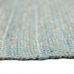 Zola Handwoven Jute Rayon Flatweave Area Rug Parquet Geometric for Coastal Rooms
