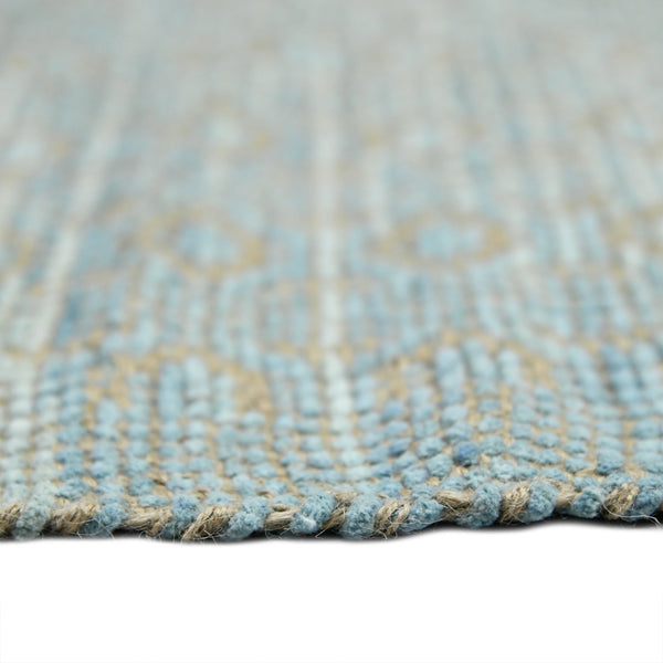 Zola Handwoven Jute Rayon Flatweave Area Rug Parquet Geometric for Coastal Rooms