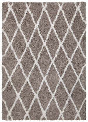 Chandra Rugs Hand-tufted Luxurious Contemporary Shag Rug – Plush, Stylish Design For Cozy Living Spaces! Grey,White Polyester Zoy45801-576