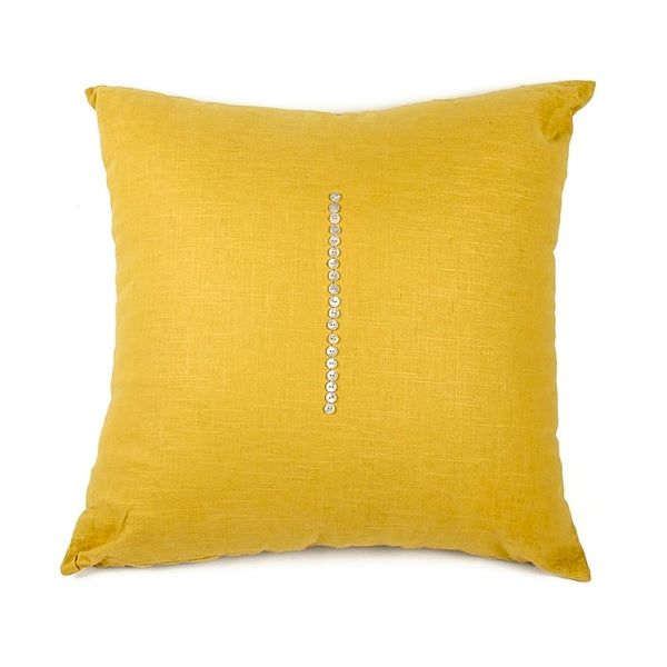 Zentique 24x24 Canary Yellow Linen Pillow Cover — Vibrant 24" Accent Cushion, Breathable Blend, Hidden Zipper, Durable Elegance ZP001 24x24 Canary Yellow