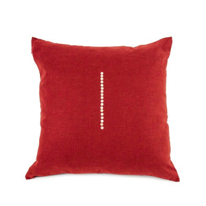 Zentique 24x24 Deep Red Linen Accent Pillow Cover - Rich Textured Cushion, Tailored Edges, Durable Made in Korea ZP001 24x24 Deep Red