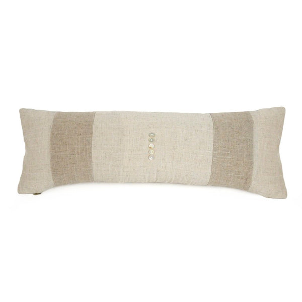 Zentique Pillow Slim Linen Lumbar Pillow 7"x24" — Breathable South Korea Crafted Support, Minimalist Modern Decor ZP002