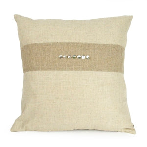 Zentique Pillow 24x24 Inch Linen Accent Cushion — Breathable Soft Cover, Plush Support, Timeless Modern Design Natural Linen (two tone) ZP006