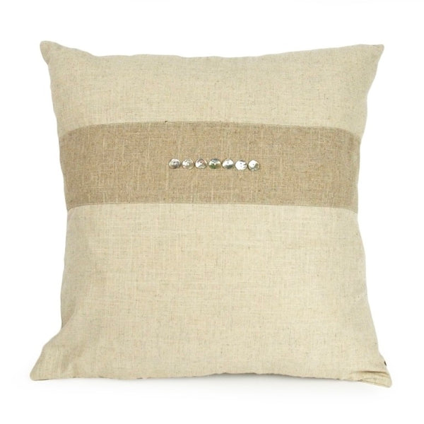 Zentique Pillow 24x24 Inch Linen Accent Cushion — Breathable Soft Cover, Plush Support, Timeless Modern Design Natural Linen (two tone) ZP006