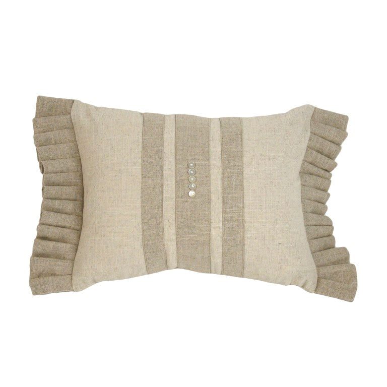 Zentique Pillow - Linen Accent 12x20" | Breathable Natural Texture, Plush Support, Durable Reinforced Seams, Made in South Korea ZP008