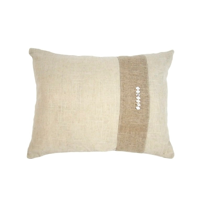 Zentique Pillow - Linen-Accent 16x20 Decorative Throw with Plush Insert, Neutral Scandinavian-Coastal Style, Durable Craftsmanship ZP009