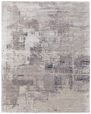 Feizy Rugs Zarah Handcrafted Wool Viscose Abstract Area Rug Earthy Tones for Living Room ZRH8917FBGEGRYH00