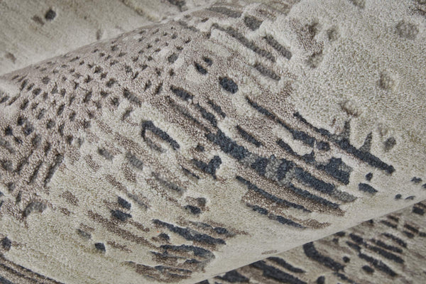 Feizy Rugs Zarah Handcrafted Wool Viscose Abstract Area Rug Earthy Tones for Living Room ZRH8917FBGEGRYH00