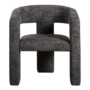 Moe's Home Elo Chair - Contemporary Modern Armchair With Plush Foam And Soft Polyester For Ultimate Comfort Black Upholstery, 50% Polyester,28% Vinyl,12% Flax ,10% Cotton,Plywood Frame Zt-1032-02