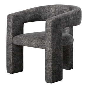 Moe's Home Elo Chair - Contemporary Modern Armchair With Plush Foam And Soft Polyester For Ultimate Comfort Black Upholstery, 50% Polyester,28% Vinyl,12% Flax ,10% Cotton,Plywood Frame Zt-1032-02