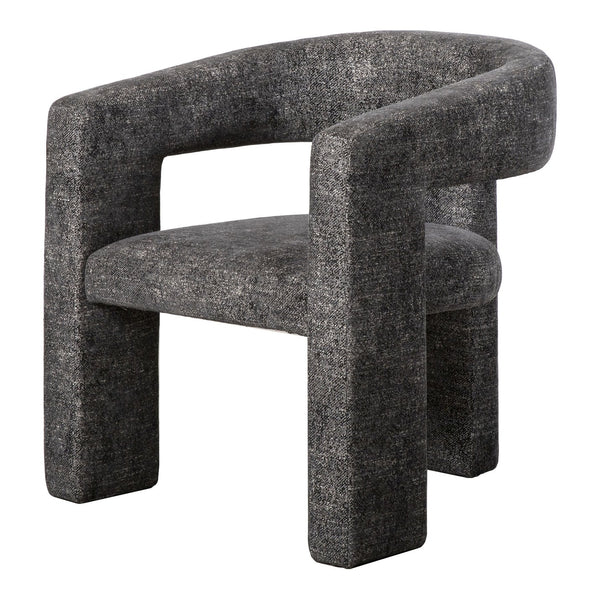 Moe's Home Elo Chair - Contemporary Modern Armchair With Plush Foam And Soft Polyester For Ultimate Comfort Black Upholstery, 50% Polyester,28% Vinyl,12% Flax ,10% Cotton,Plywood Frame Zt-1032-02