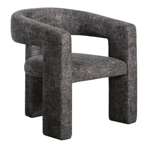 Moe's Home Elo Chair - Contemporary Modern Armchair With Plush Foam And Soft Polyester For Ultimate Comfort Black Upholstery, 50% Polyester,28% Vinyl,12% Flax ,10% Cotton,Plywood Frame Zt-1032-02