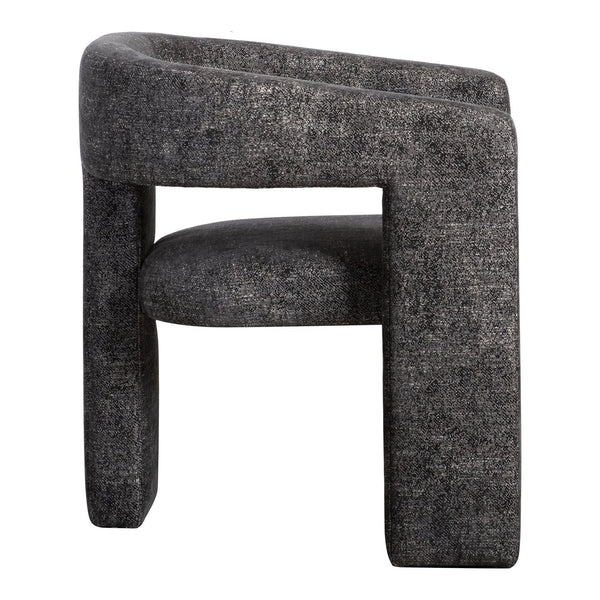 Moe's Home Elo Chair - Contemporary Modern Armchair With Plush Foam And Soft Polyester For Ultimate Comfort Black Upholstery, 50% Polyester,28% Vinyl,12% Flax ,10% Cotton,Plywood Frame Zt-1032-02