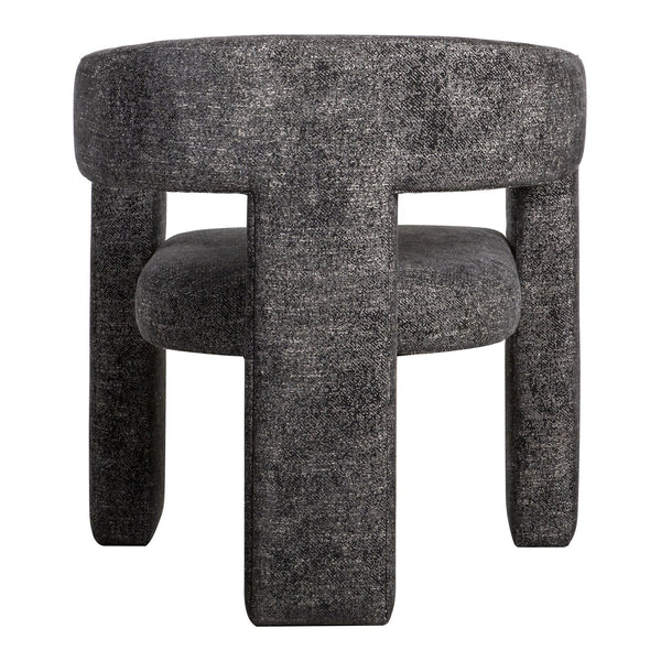 Moe's Home Elo Chair - Contemporary Modern Armchair With Plush Foam And Soft Polyester For Ultimate Comfort Black Upholstery, 50% Polyester,28% Vinyl,12% Flax ,10% Cotton,Plywood Frame Zt-1032-02