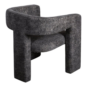 Moe's Home Elo Chair - Contemporary Modern Armchair With Plush Foam And Soft Polyester For Ultimate Comfort Black Upholstery, 50% Polyester,28% Vinyl,12% Flax ,10% Cotton,Plywood Frame Zt-1032-02