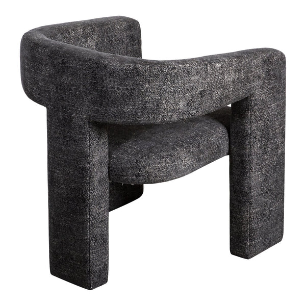 Moe's Home Elo Chair - Contemporary Modern Armchair With Plush Foam And Soft Polyester For Ultimate Comfort Black Upholstery, 50% Polyester,28% Vinyl,12% Flax ,10% Cotton,Plywood Frame Zt-1032-02