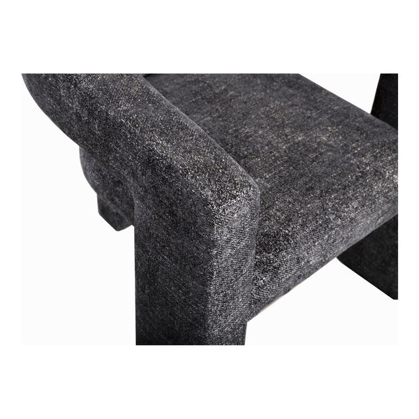 Moe's Home Elo Chair - Contemporary Modern Armchair With Plush Foam And Soft Polyester For Ultimate Comfort Black Upholstery, 50% Polyester,28% Vinyl,12% Flax ,10% Cotton,Plywood Frame Zt-1032-02