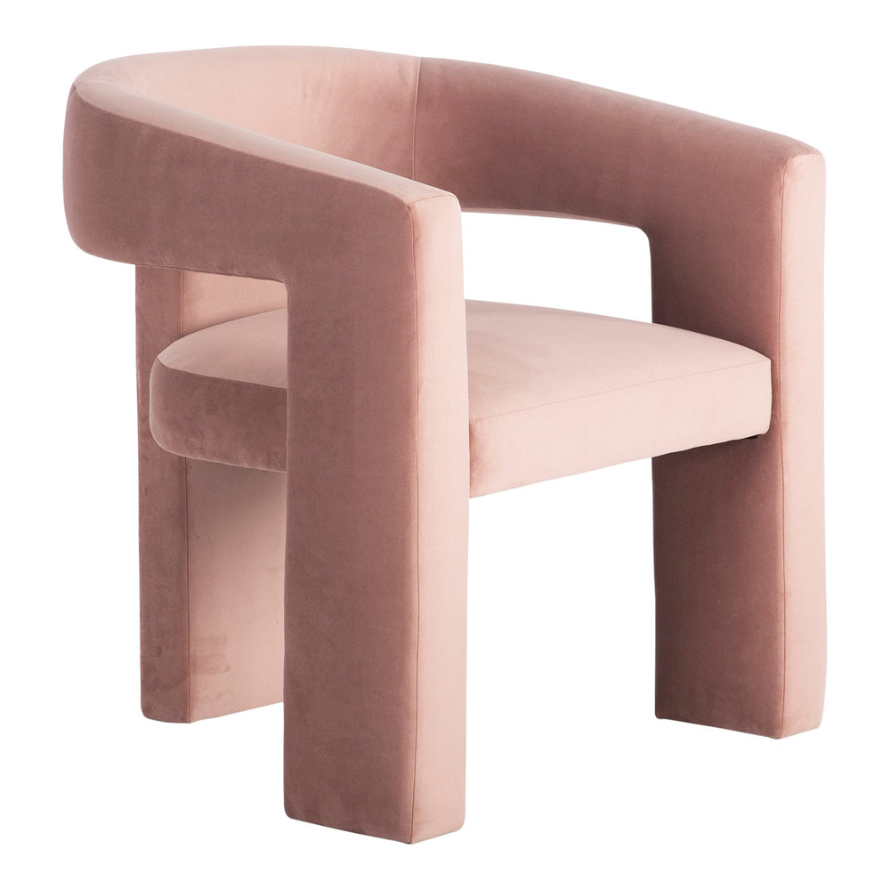 Moe's Home Elo Chair - Contemporary Modern Armchair With Plush Foam And Soft Polyester For Ultimate Comfort Pink Upholstery, 100% Polyester,Plywood Frame Zt-1032-33