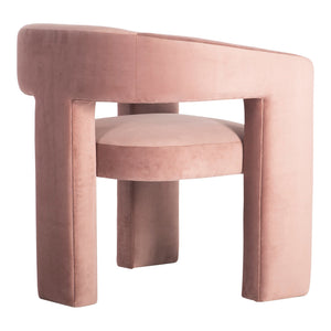 Moe's Home Elo Chair - Contemporary Modern Armchair With Plush Foam And Soft Polyester For Ultimate Comfort Pink Upholstery, 100% Polyester,Plywood Frame Zt-1032-33