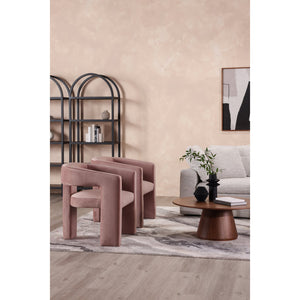 Moe's Home Elo Chair - Contemporary Modern Armchair With Plush Foam And Soft Polyester For Ultimate Comfort Pink Upholstery, 100% Polyester,Plywood Frame Zt-1032-33