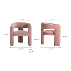 Moe's Home Elo Chair - Contemporary Modern Armchair With Plush Foam And Soft Polyester For Ultimate Comfort Pink Upholstery, 100% Polyester,Plywood Frame Zt-1032-33