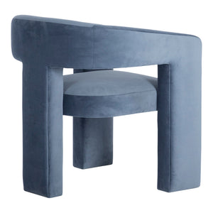Moe's Home Elo Chair - Contemporary Modern Armchair With Plush Foam And Soft Polyester For Ultimate Comfort Blue Upholstery, 100% Polyester,Plywood Frame Zt-1032-45