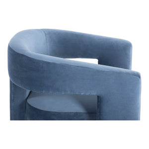 Moe's Home Elo Chair - Contemporary Modern Armchair With Plush Foam And Soft Polyester For Ultimate Comfort Blue Upholstery, 100% Polyester,Plywood Frame Zt-1032-45