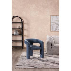 Moe's Home Elo Chair - Contemporary Modern Armchair With Plush Foam And Soft Polyester For Ultimate Comfort Blue Upholstery, 100% Polyester,Plywood Frame Zt-1032-45