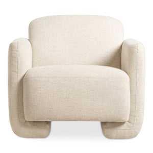 Moe's Home Fallon Accent Chair - Contemporary Comfort With Soft Upholstery And Unique Fold-under Legs White Upholstery, 100% Polyester,Solid Pine & Plywood Frame Zt-1039-05