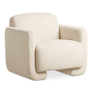 Moe's Home Fallon Accent Chair - Contemporary Comfort With Soft Upholstery And Unique Fold-under Legs White Upholstery, 100% Polyester,Solid Pine & Plywood Frame Zt-1039-05