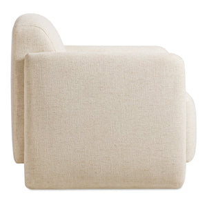 Moe's Home Fallon Accent Chair - Contemporary Comfort With Soft Upholstery And Unique Fold-under Legs White Upholstery, 100% Polyester,Solid Pine & Plywood Frame Zt-1039-05