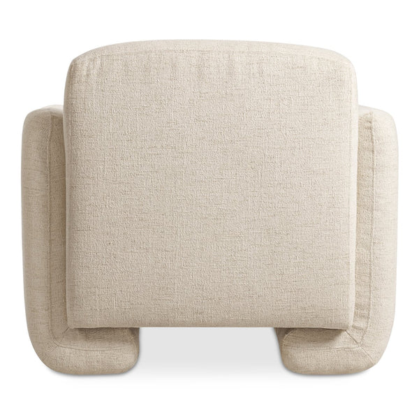 Moe's Home Fallon Accent Chair - Contemporary Comfort With Soft Upholstery And Unique Fold-under Legs White Upholstery, 100% Polyester,Solid Pine & Plywood Frame Zt-1039-05